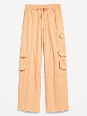 Women’s Peach Cargo Wide-Leg Pants